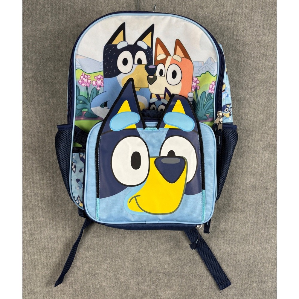 Bluey Kids Backpack with Detachable Lunch Bag Blue One Size